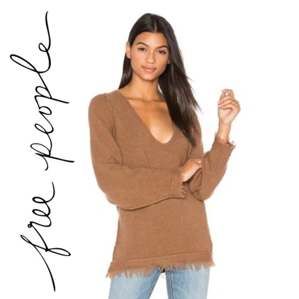 Free People Brown Wool Blend Sweater Extra Small